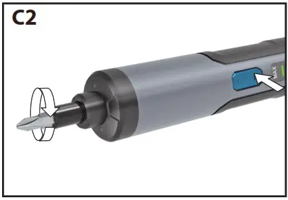 FERREX 702812 AU 3 6V Li ion Screwdriver Set - Operation 2