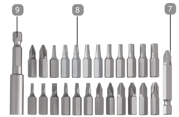 FERREX 702812 AU 3 6V Li ion Screwdriver Set - Parts List 2