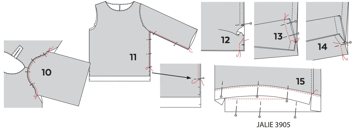 Jalie 3905 Round Neck Blouse - Figure 5