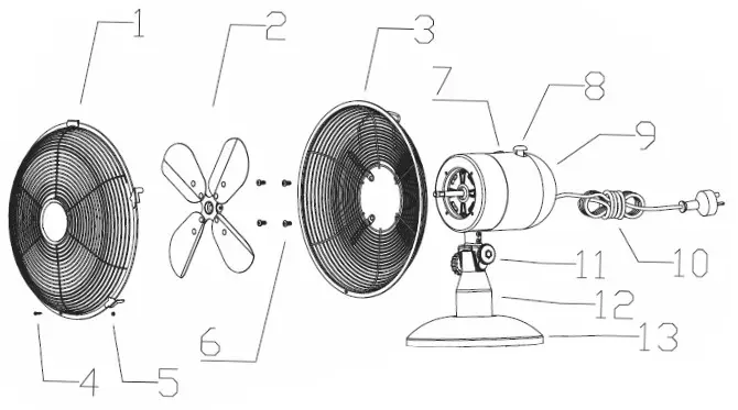 LIVING CO YF-AN1201 30cm Metal Table Fan - 1