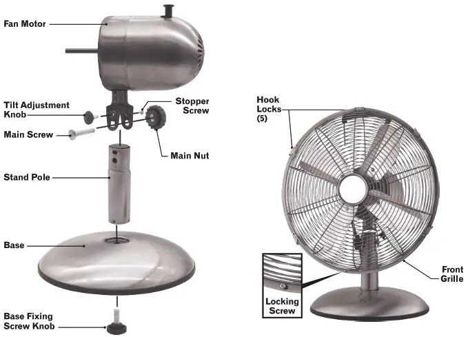 LIVING CO YF-AN1201 30cm Metal Table Fan - 3