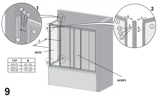 RAVAK AVDP3 +APSV Bathroom Door - 11