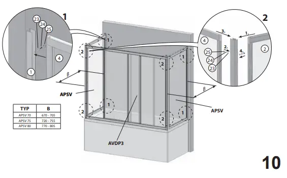 RAVAK AVDP3 +APSV Bathroom Door - 12