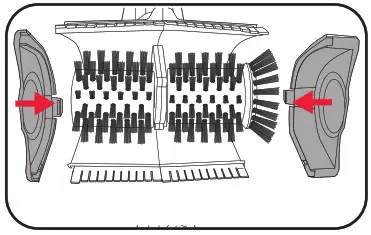 Ozito 18V Cordless Surface Brush PXSBS-Brush with the side brush.
