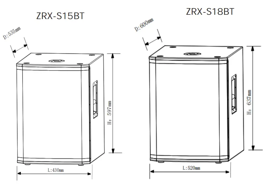 AUDIO DEPOTS ZRX S15BT ZRX Series Powered Subwoofers-fig1