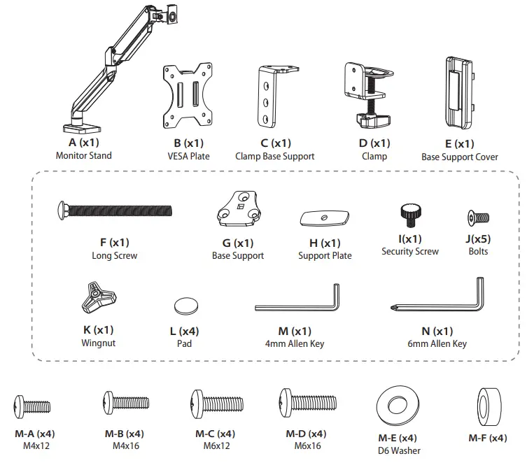 MOUNTUP MU0022 Single Monitor Counterbalance Desk Mount-fig1