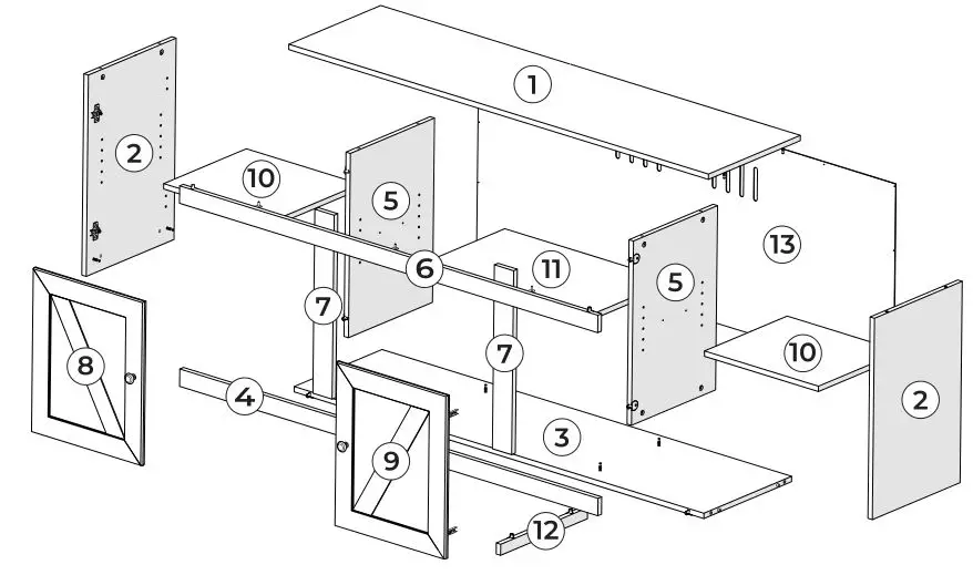 ASHLEY 10504588 TV Stand - COMPONENTS