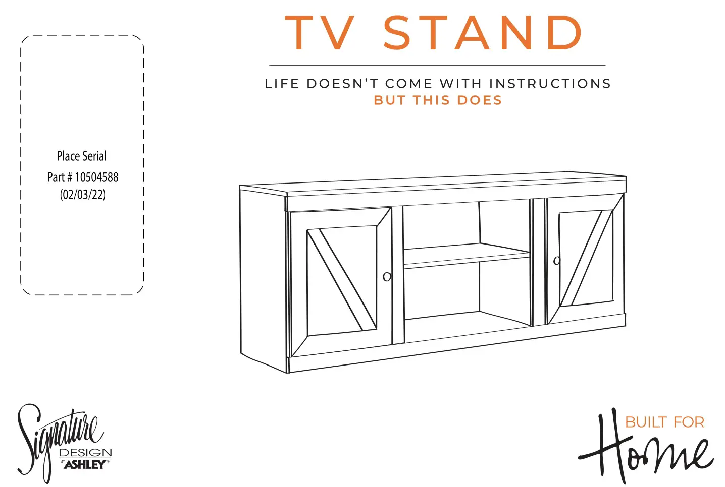 ASHLEY 10504588 TV Stand Instruction Manual
