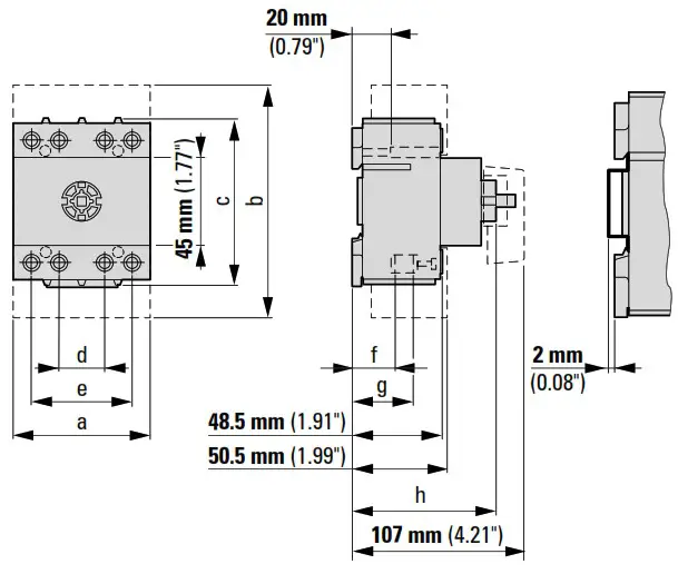 EATON DMM 40 4+SK Switch Disconnector - Dimensions