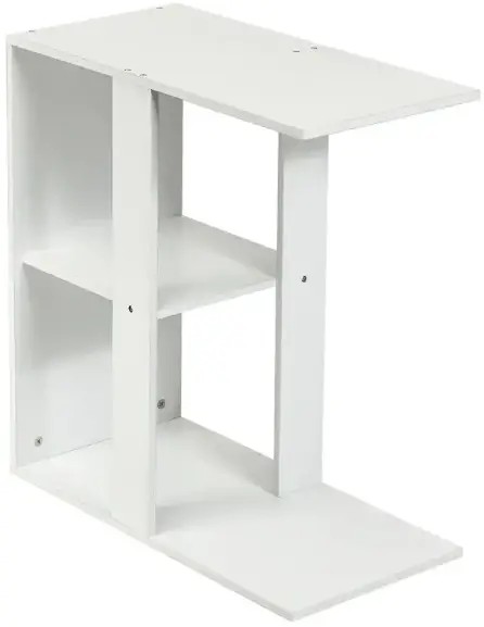 ANGELES HOME HW63-8CK-994WH Wood Rectangle End Table 3-Tier Side Table-FIG1