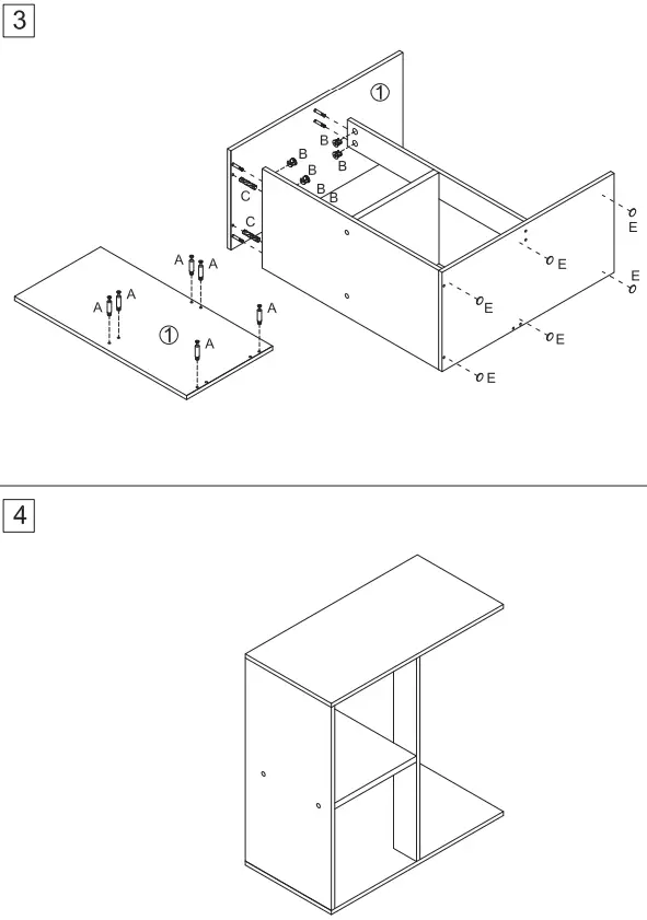 ANGELES HOME HW63-8CK-994WH Wood Rectangle End Table 3-Tier Side Table-FIG5