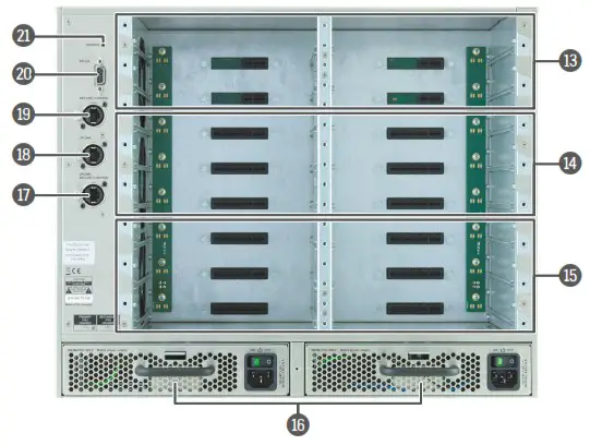 LIGHTWARE MX2M Series Modular 24x24 4K Hybrid Matrix Switcher - Rear View