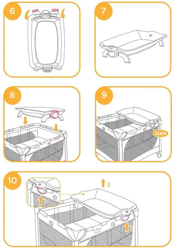joie Commuter Change and Snooze Travel Cot - Changer Assembly1