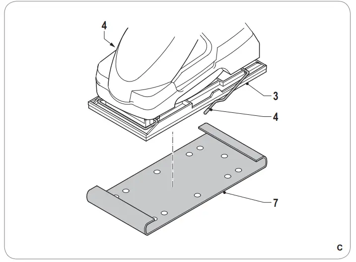 FERM-PSM1024-Orbital-Sander-180W-with-Sanding-Papers-fig-4