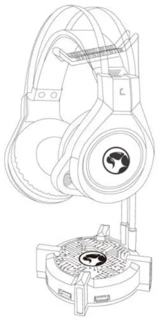 MARVO-HZ-04-RGB-Permium-Headset-Stand-with-4-X-USB-port-fig 3
