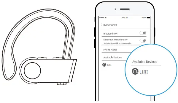 FITNIV U8I Bluetooth Headphones -Pair