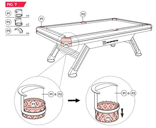 MD SPORTS BLL090 7.5 ft. Titan Billiard Table fig13