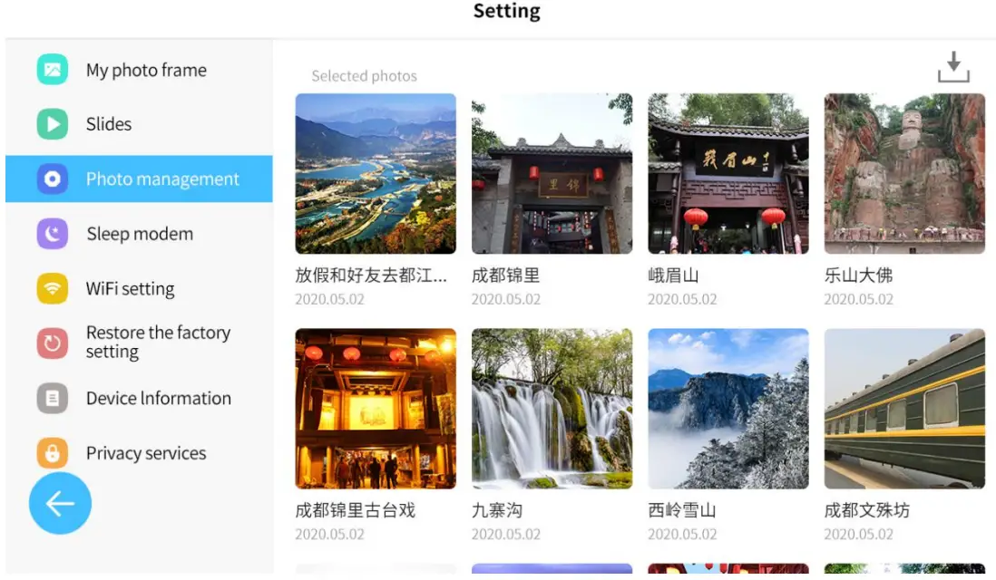 Linklemo X10 Digital Photo Frame - Photo management