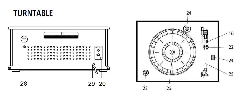 Lenco TCD-2570 Retro Turntable Stereo System with Radio-4