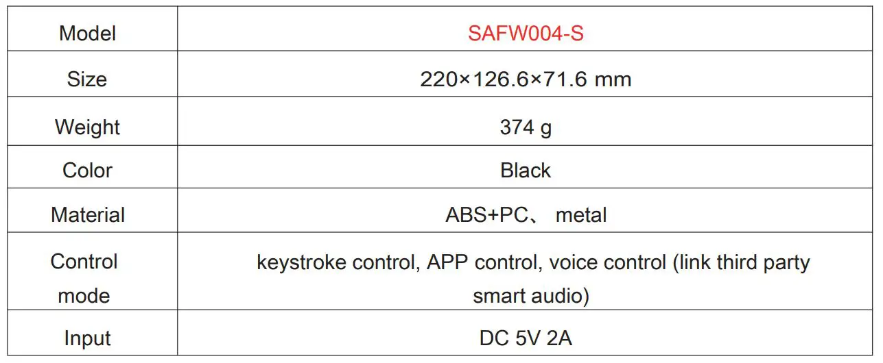 Here4Gear SAFW004-S Smart Screen Alarm Clock Radio - Product characteristics
