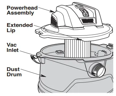 RIDGID HD14000 Shop Vacuum - Dust Drum