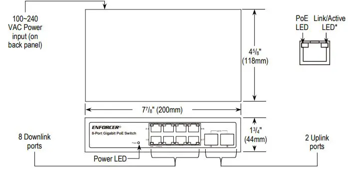 ENFORCER Unmanaged PoE Switches - NS-508UT-GAQ Overview