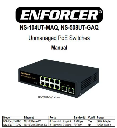 ENFORCER Unmanaged PoE Switches