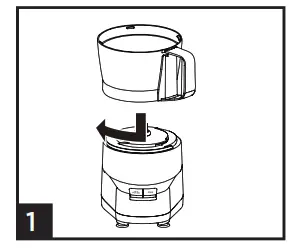 Commercial CHEF CHFP4MB 4 Cups 450 Watt Black 2 Blade Food Processor - FIG1