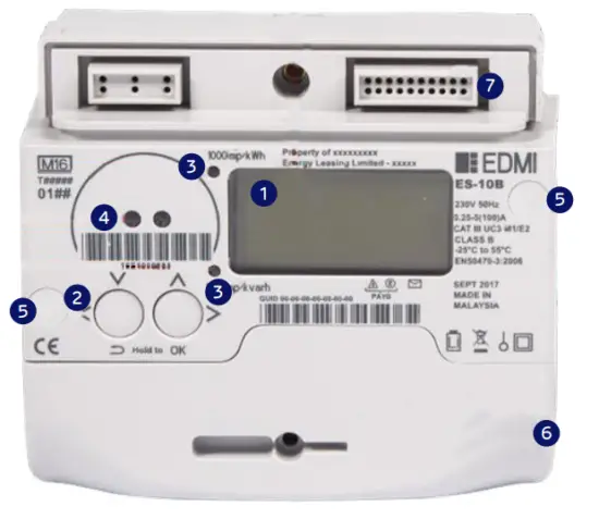 EDMI ES 10B 4 Terminal Single Phase Electricity Meter - Meter parts