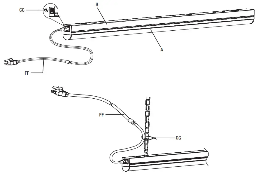 Commercial Electric 54263211 2 ft - Suspension Mounting 5