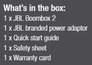 JBL BoomBox2 Portable Bluetooth Speaker - Box Content