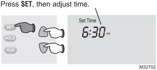 Set the time and day