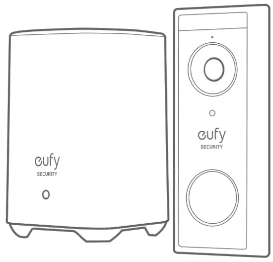 eufy T8210 Wireless Video Doorbell 2K Battery Powered Set