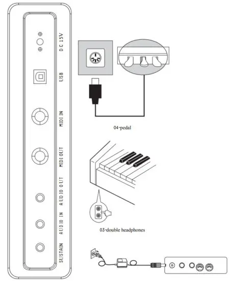 COSTWAY MU70017WHB Weighted Key Digital Piano - figure 2
