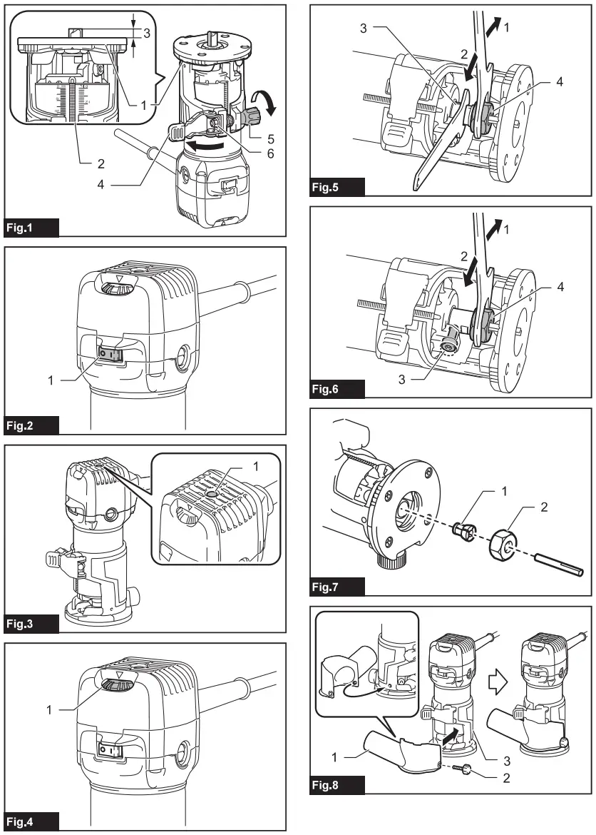 makita RT0702C Cordless Router Trimmer - FIG 1