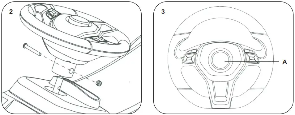 JAMARA 460208 Porsche 911 Baby Push Car - Steering wheel assembly