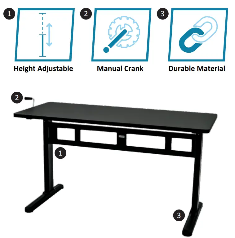 ErgoMax ABC102BKTT Ergonomic Office Table - fig1