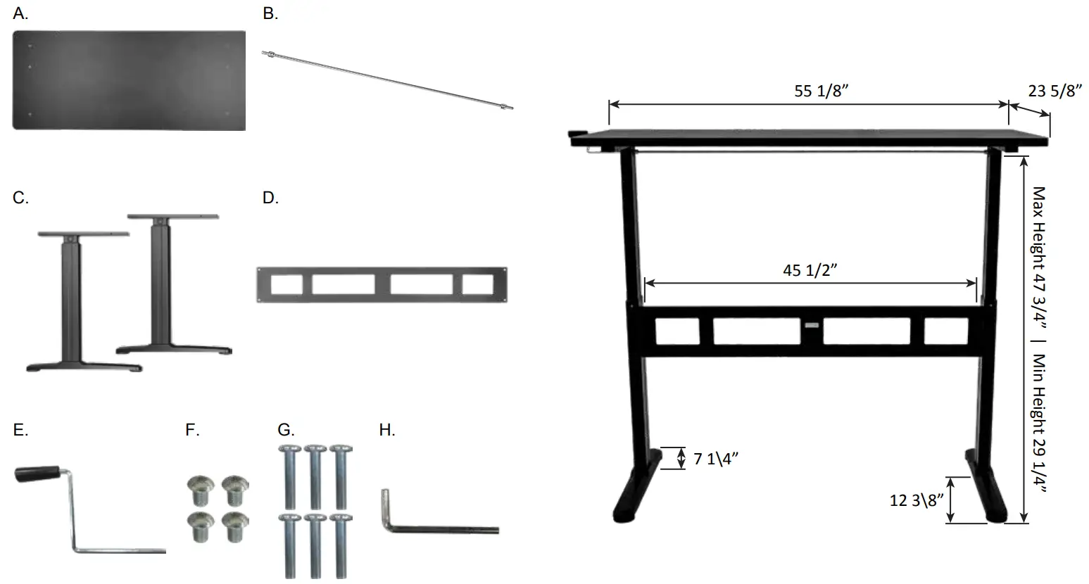 ErgoMax ABC102BKTT Ergonomic Office Table - fig3