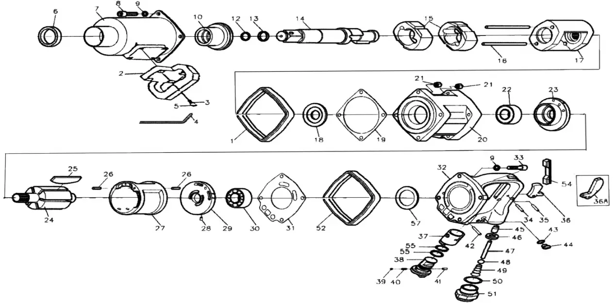 Taylor T 7796LAN 1 Inch Straight Impact Wrench-