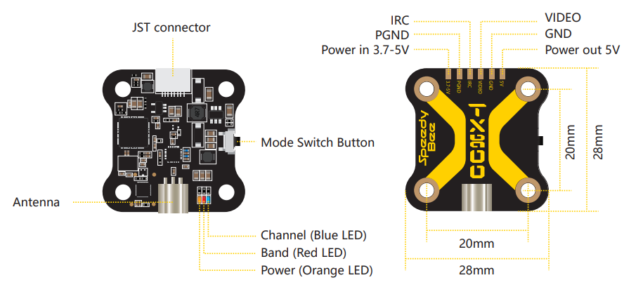 Speedy Bee TX800 5.8G 48CH FPV Video Transmitter fig 1