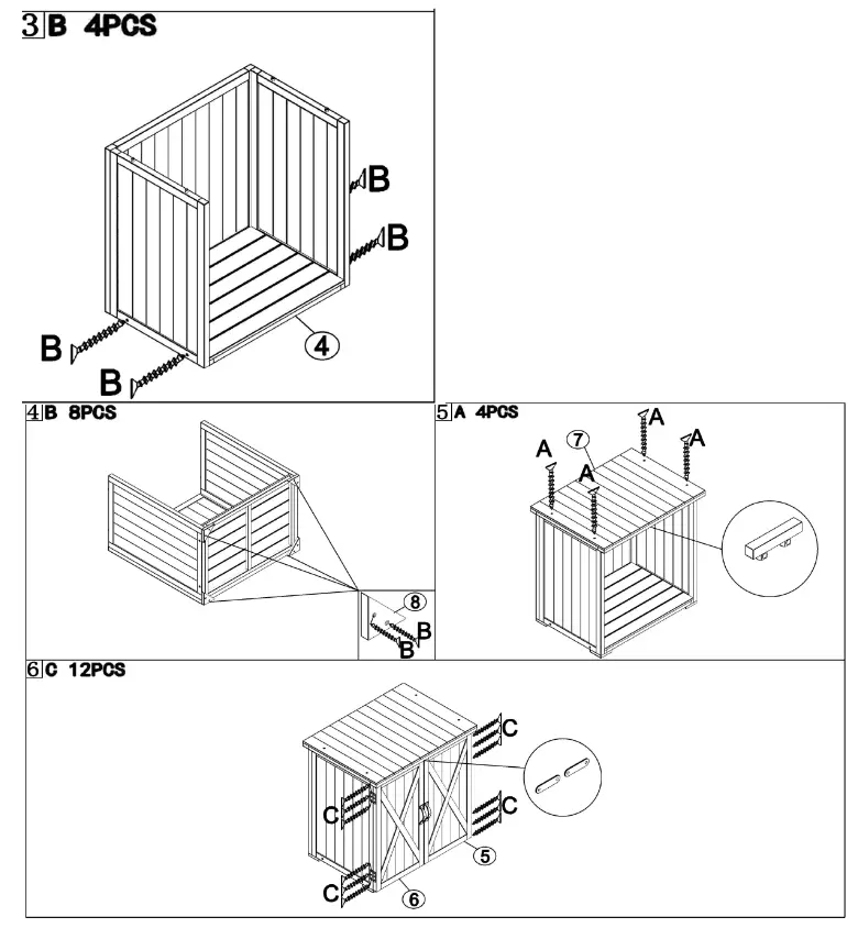 GYMAX GYM05167 Outdoor Wooden Storage Shed Cabinet - fig2