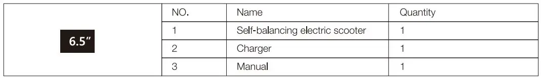LIKE SPORTING MEGA MOTION Electric Scooter User Manual - Packing list