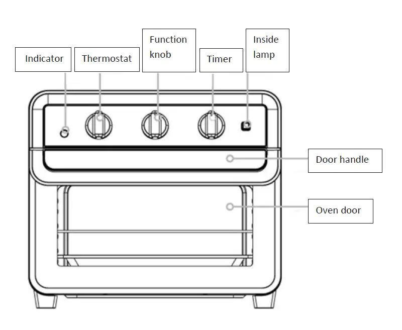 Orbegozo HOF 220 Capacity 22L Countertop Electric Fryer Oven fig (3)