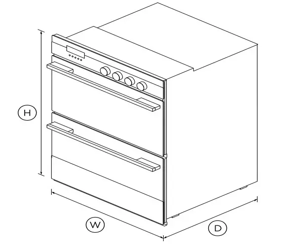 FISHER PAYKEL OB60HDEX4 4 Function Double Oven - daimension