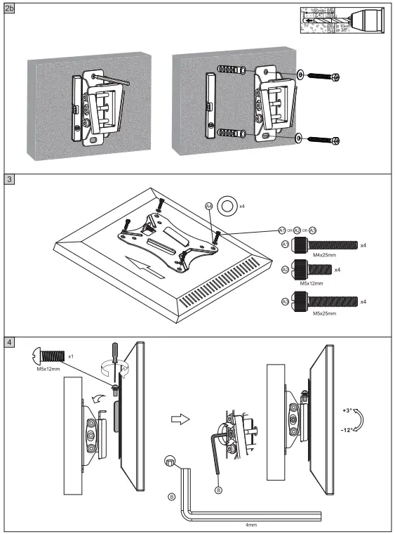 VISION-VFM-W1X1TV2-Tilting-Monitor-Wall-Mount-FIG-2