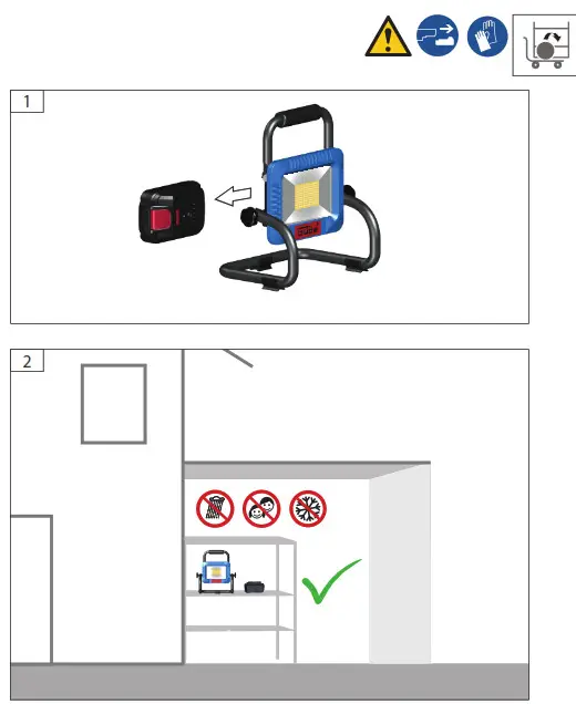 Gude LS 18-0 LED Spotlight Battery - 4
