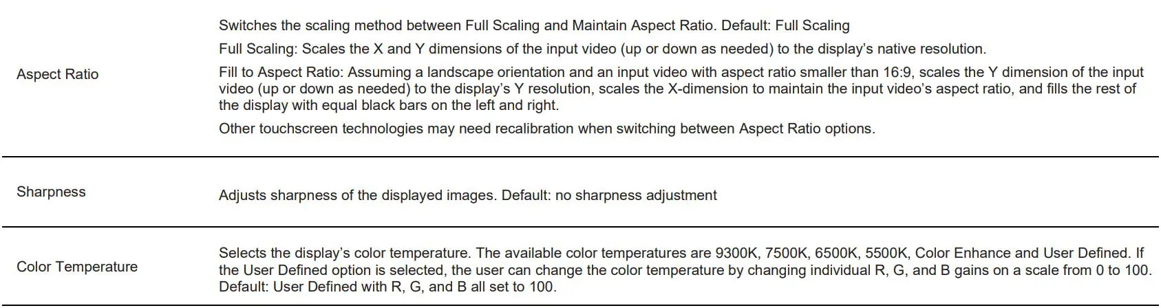 elo ET1502LM Touch Solutions User Manual - On-Screen Display