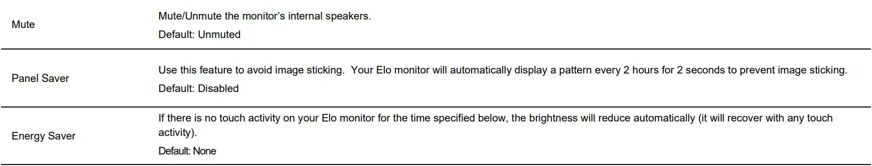 elo ET1502LM Touch Solutions User Manual - On-Screen Display