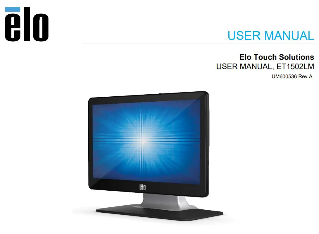 elo ET1502LM Touch Solutions User Manual