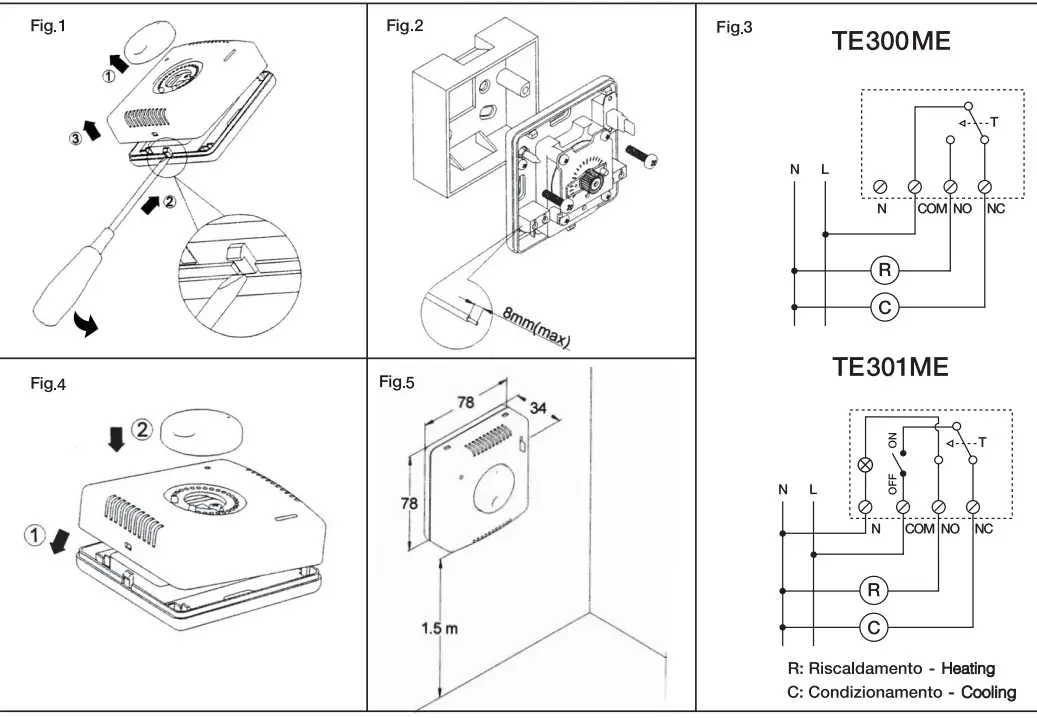 tecnoswitch TE300ME Mechanical Thermostat - Figure 2